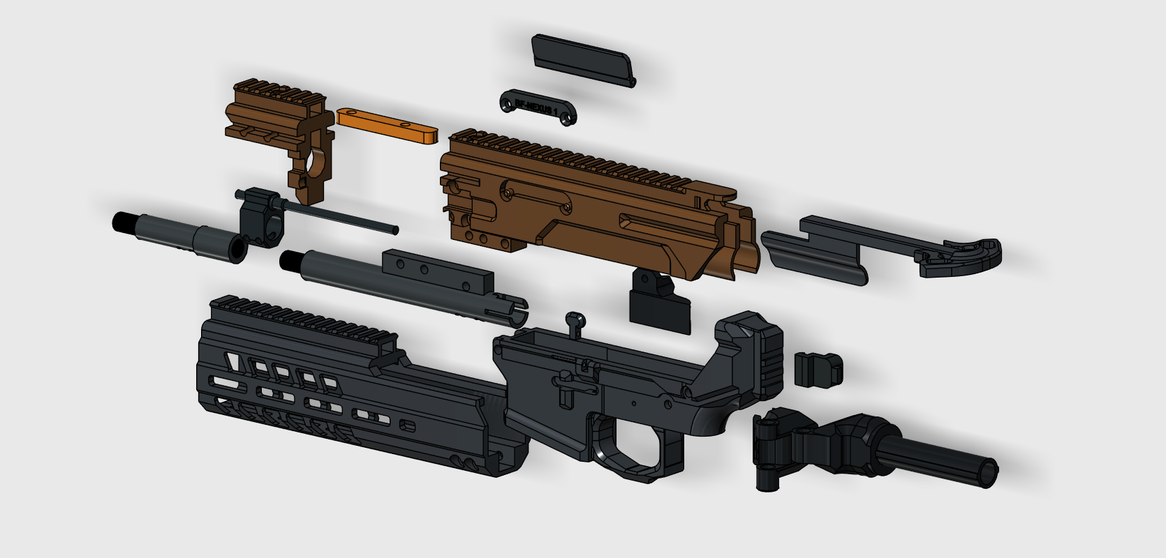Télécharger fichier STL m4 Basic (AEG) KITS COMPLETS(airsoft) Mise à jour Nexus1 pour lit d